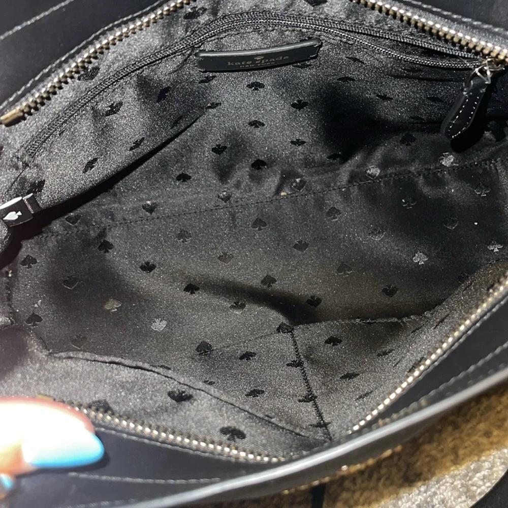 NEW black leather Kate Spade satchel two way bag - $399 retail - Picture 11 of 12